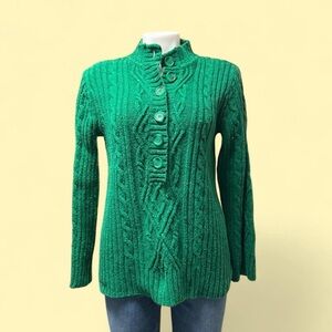 Vintage 90’s Green Cable Knit Women's Sweater